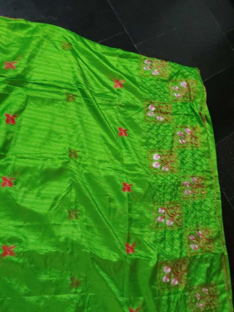 Green Embroidered Saree