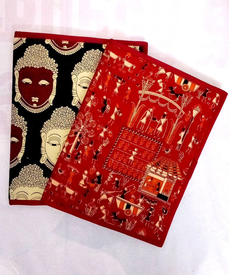 2 Printed Cloth File Folders