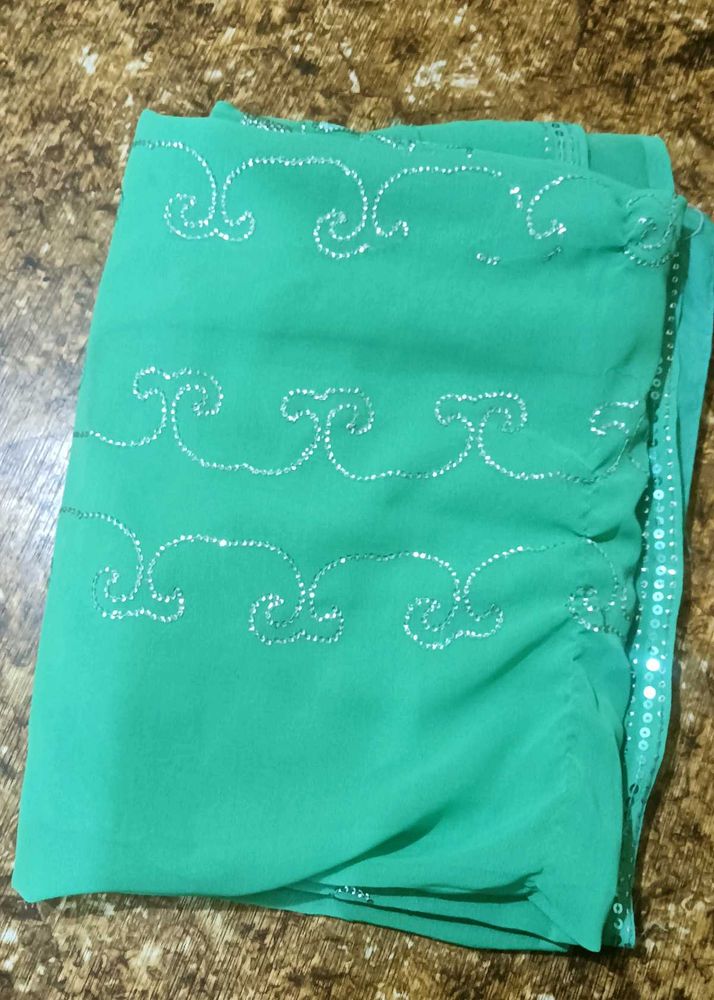 Green Embellished Dupatta