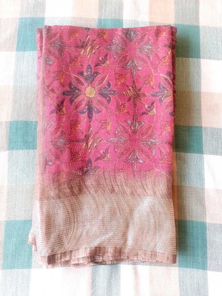 Elegant Pink Floral Saree