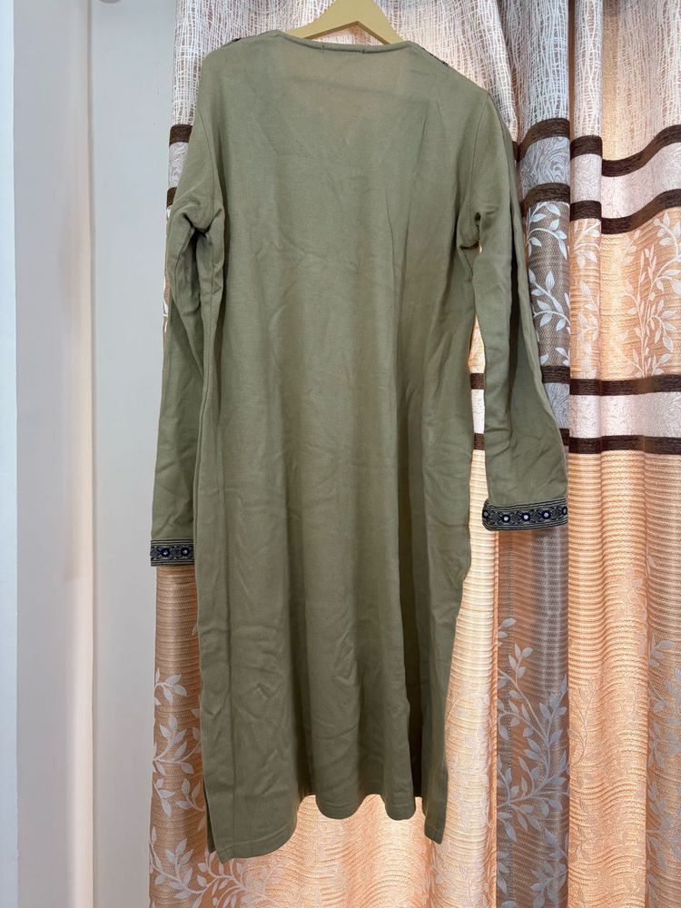 Elegant Khaki Green Kurti
