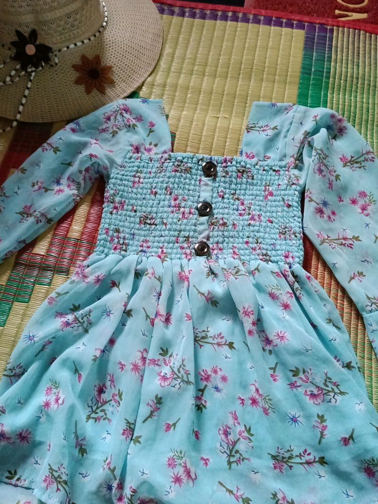 A Blue Royal Empire Style Dress