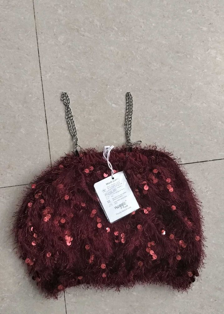 Maroon Sequin Top