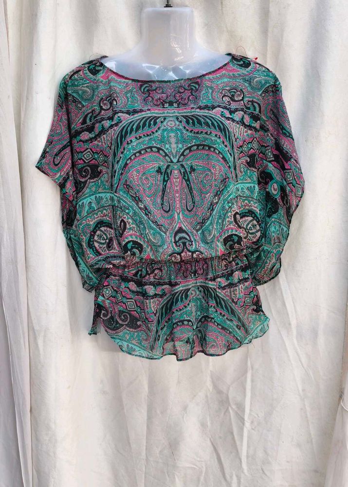 14221. Paisley Print Blouse