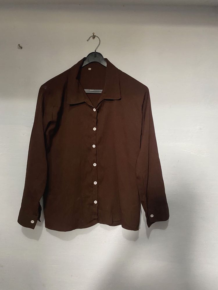 Brown Button-Down Shirt