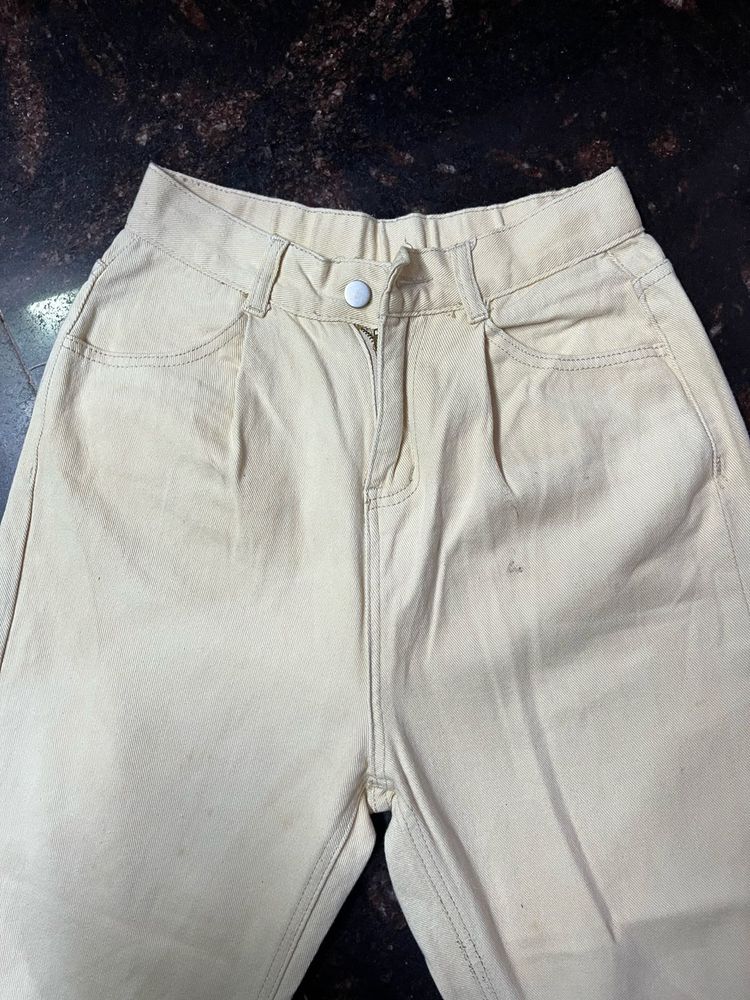 Beige Casual Pants