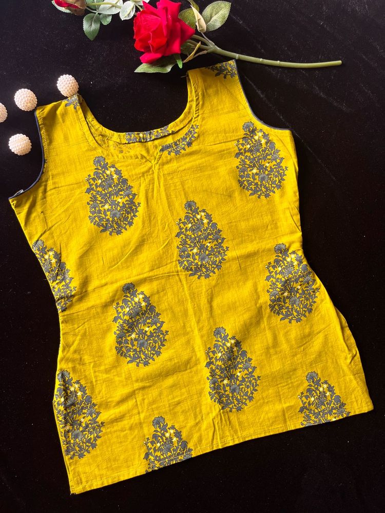 Yellow Printed Top