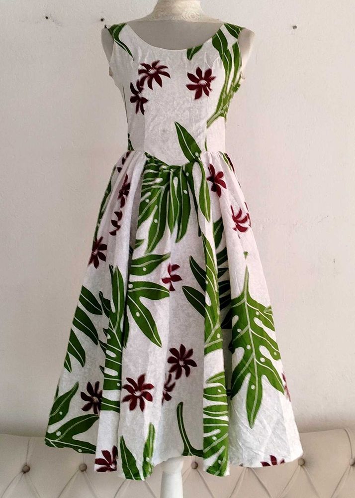 Vintage A-line Floral Print Dress