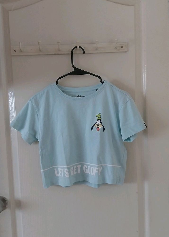 LIGHT BLUE DISNEY THEME CROP TOP