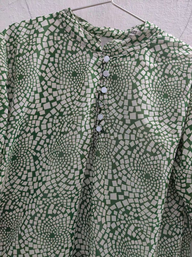 Green Patterned Top