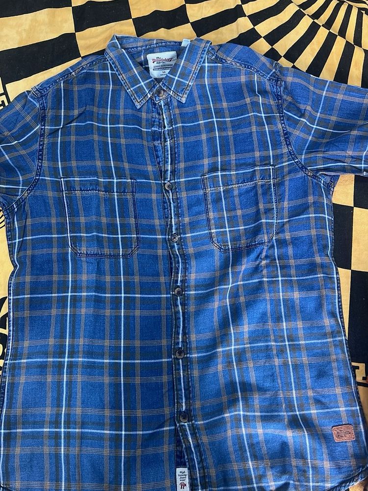 Blue Checked Casual Shirt