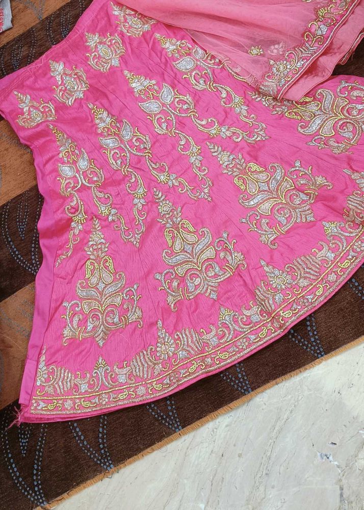 Heavy Bridal Lahnga In Pink Colour 😍💕