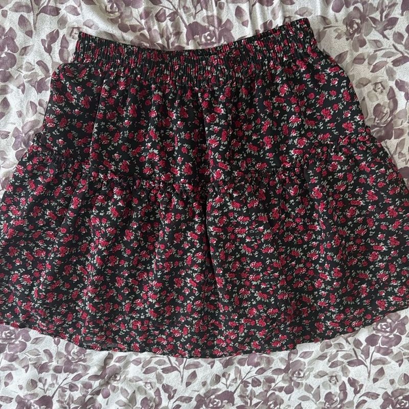 Floral Print Mini Skirt
