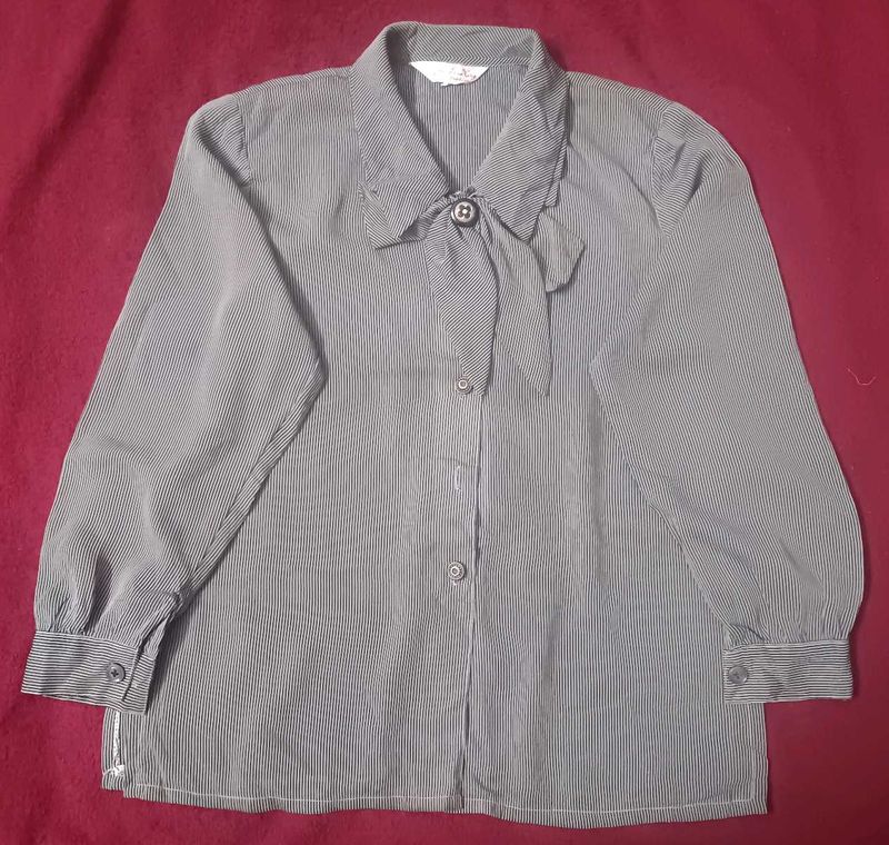 Striped Blouse with Tie Detail