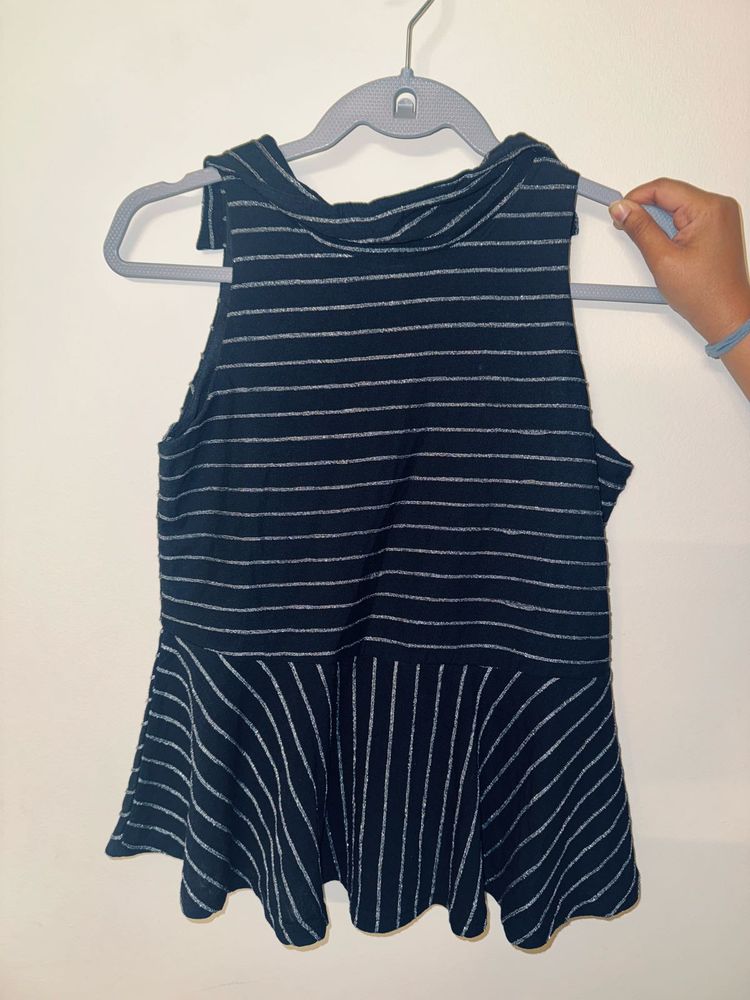 Striped Peplum Tank Top