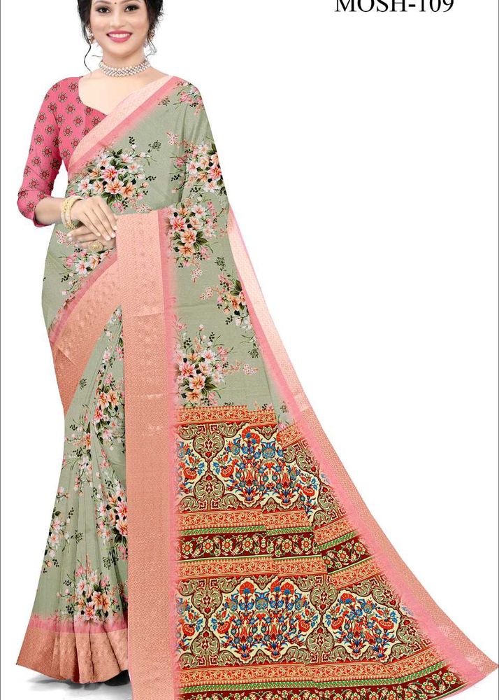 New Brand Digitial Print Party Wear Tassar Silk