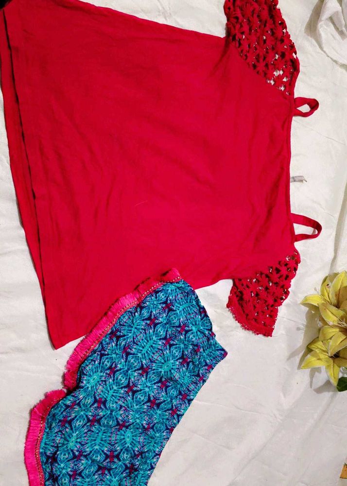Very Cute N Beautiful Top With Shorts