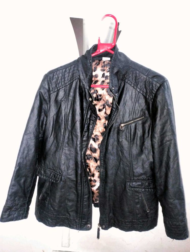Stylish Black Faux Leather Jacket