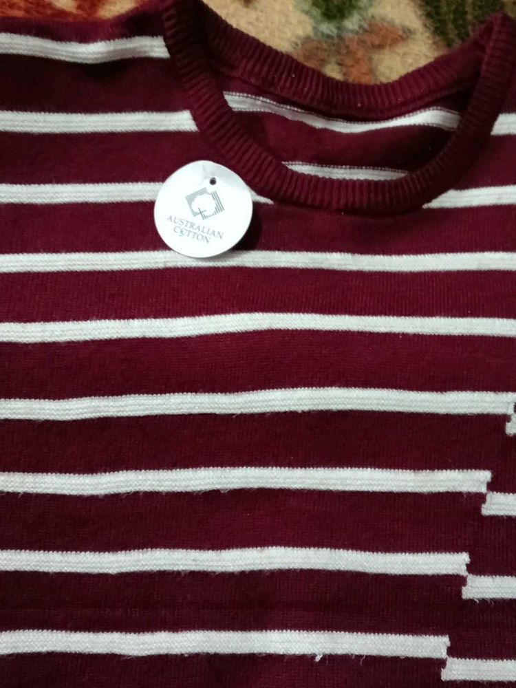 Striped Maroon Pullover