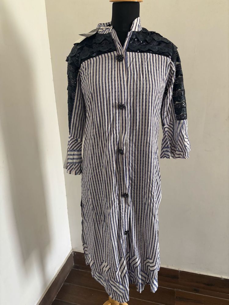 Striped Lace Kurti