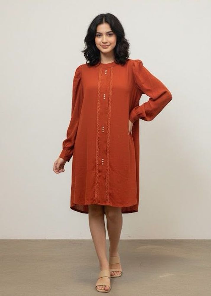 Elegant Rust Dress