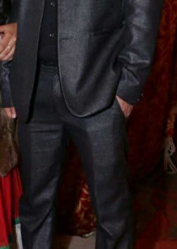 Dark Gray Checkered Suit Set