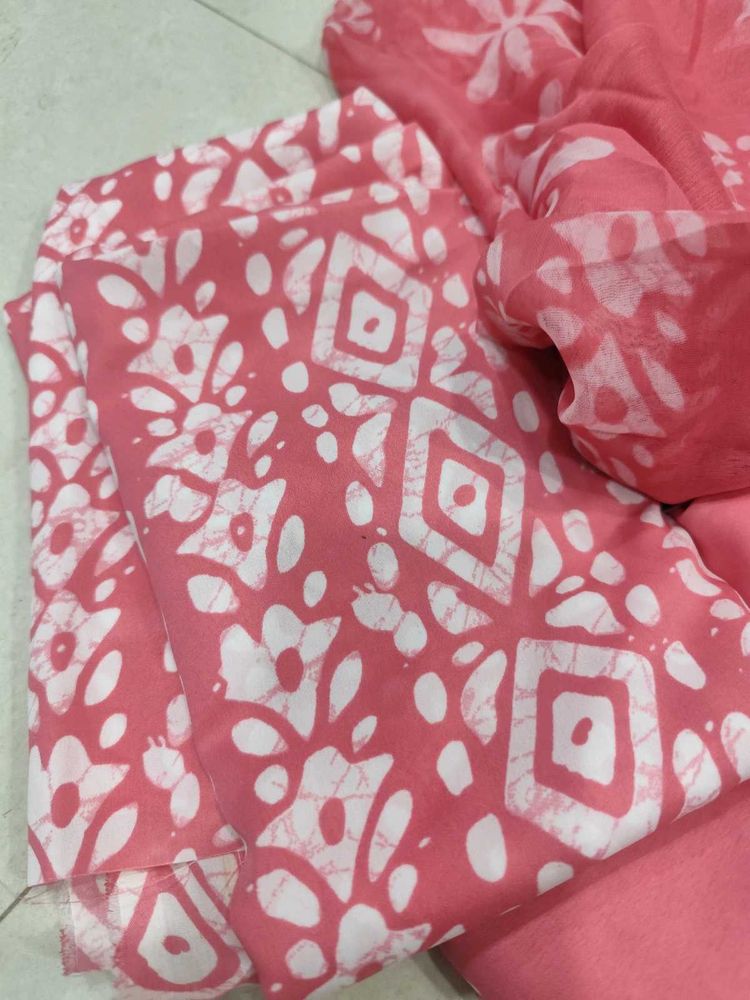 bandhani printed synthetic crepe suit sale