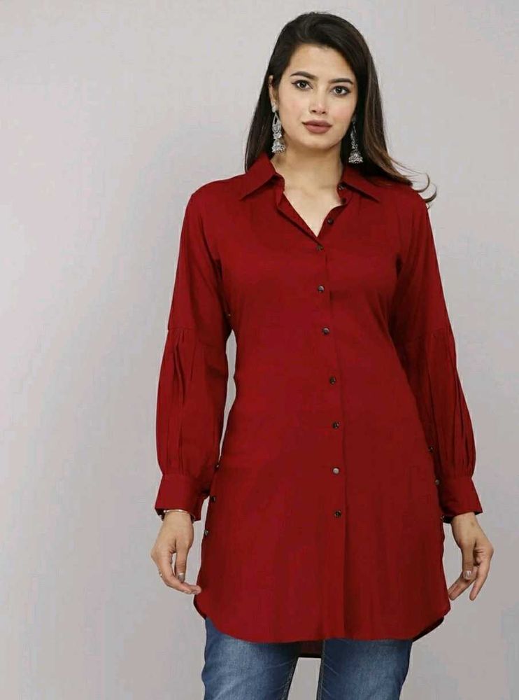 Maroon Tunic Shirt Dress
