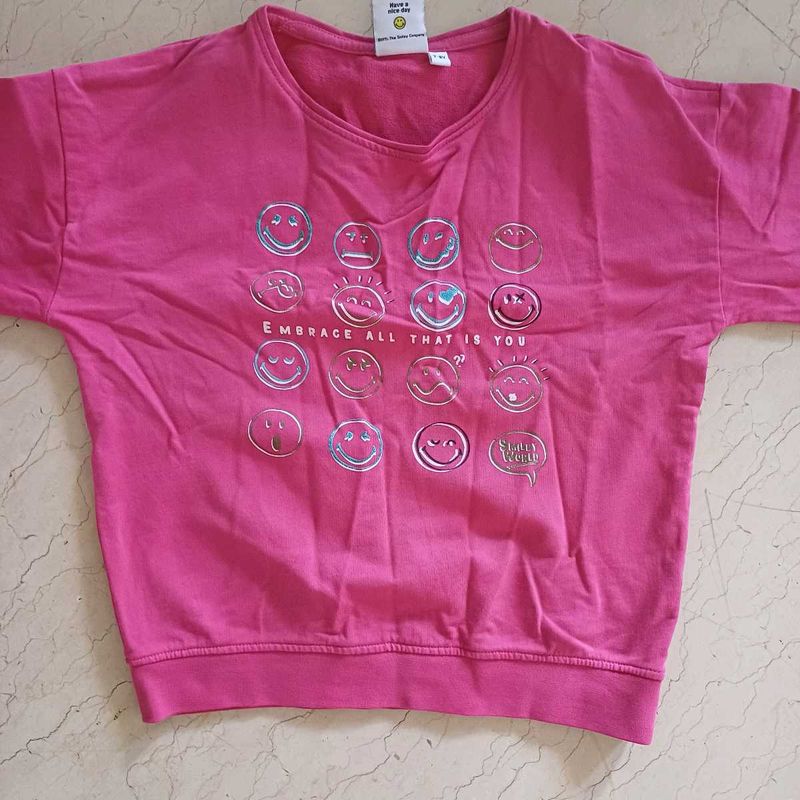 New Cute Pink Graphic Sweatshirt for 6 to 9 yrs