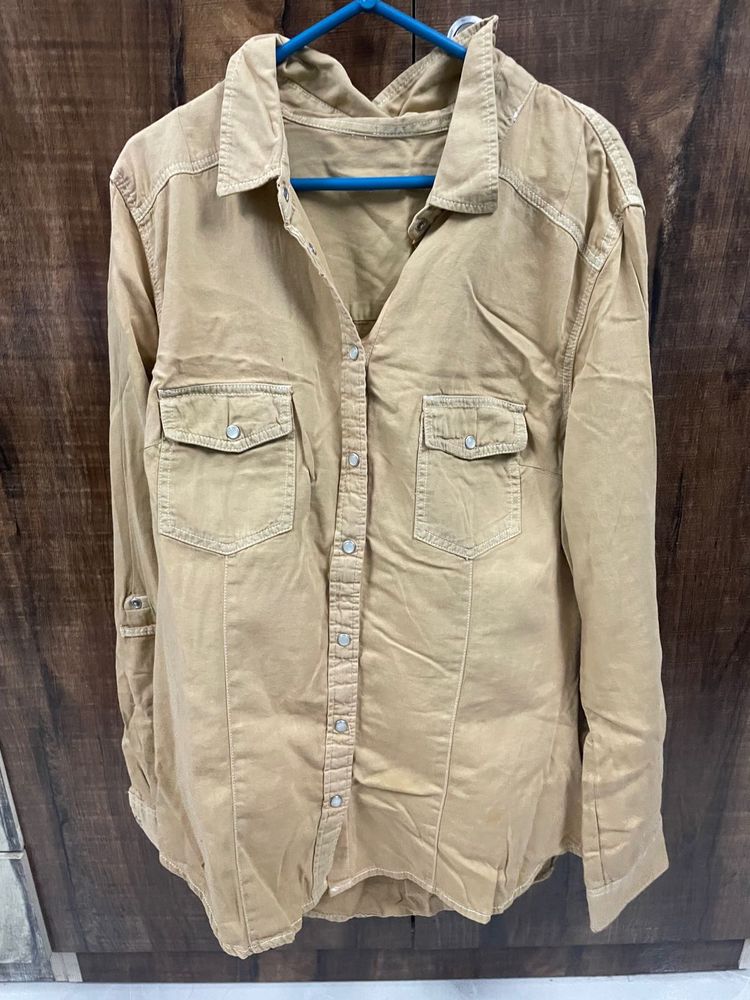 Tan Button-Down Shirt