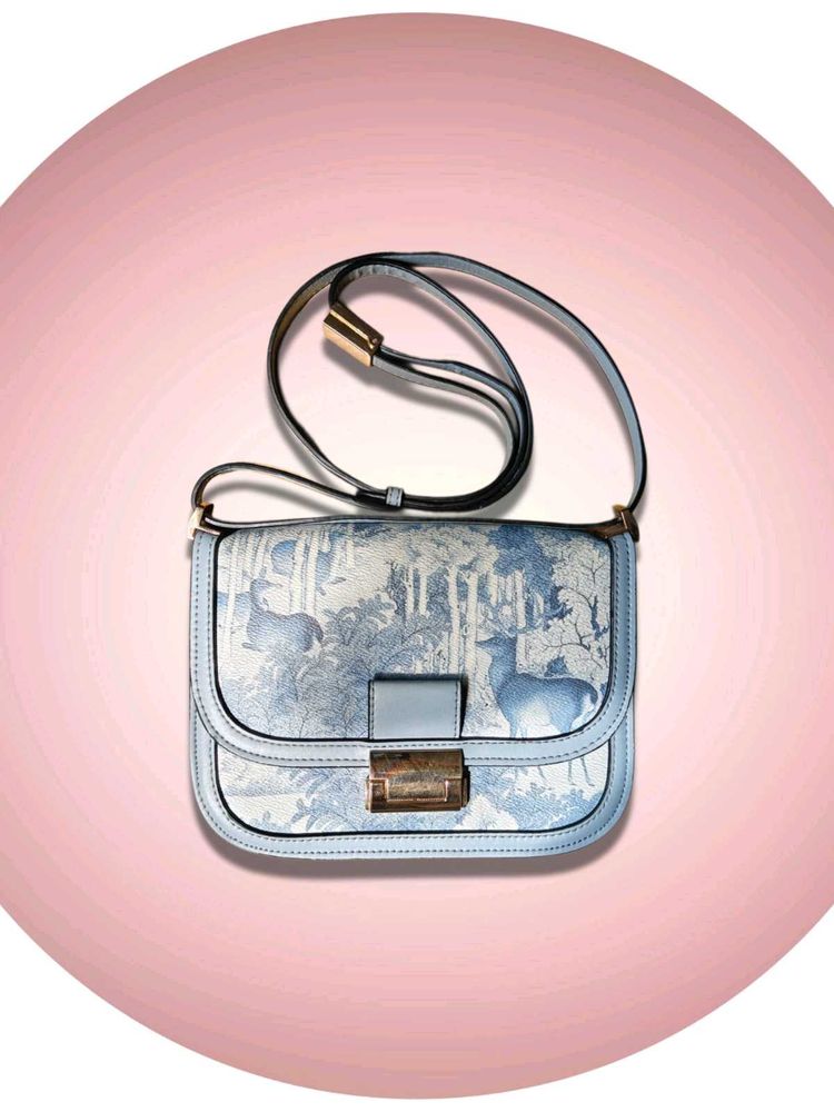 Beautiful Blue Forest Print Bag.