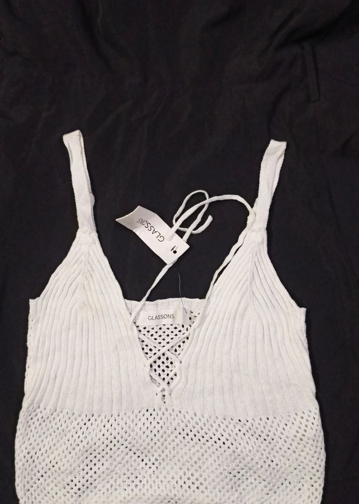 Glassons White Knit Tank Top