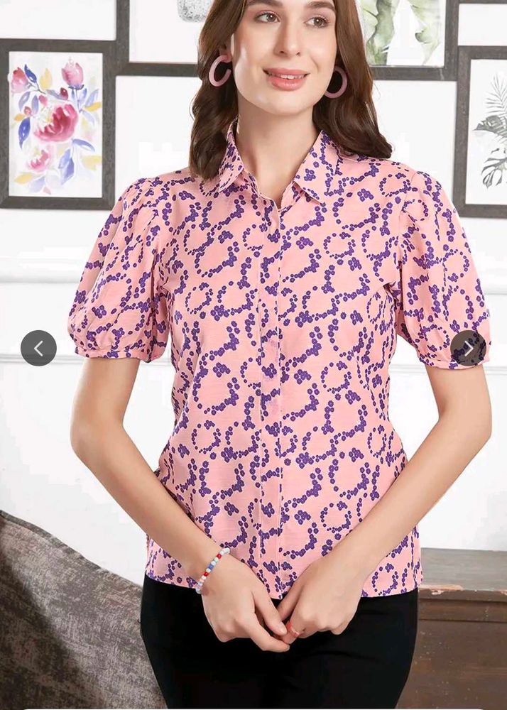 Pink Floral Puff Sleeve Top