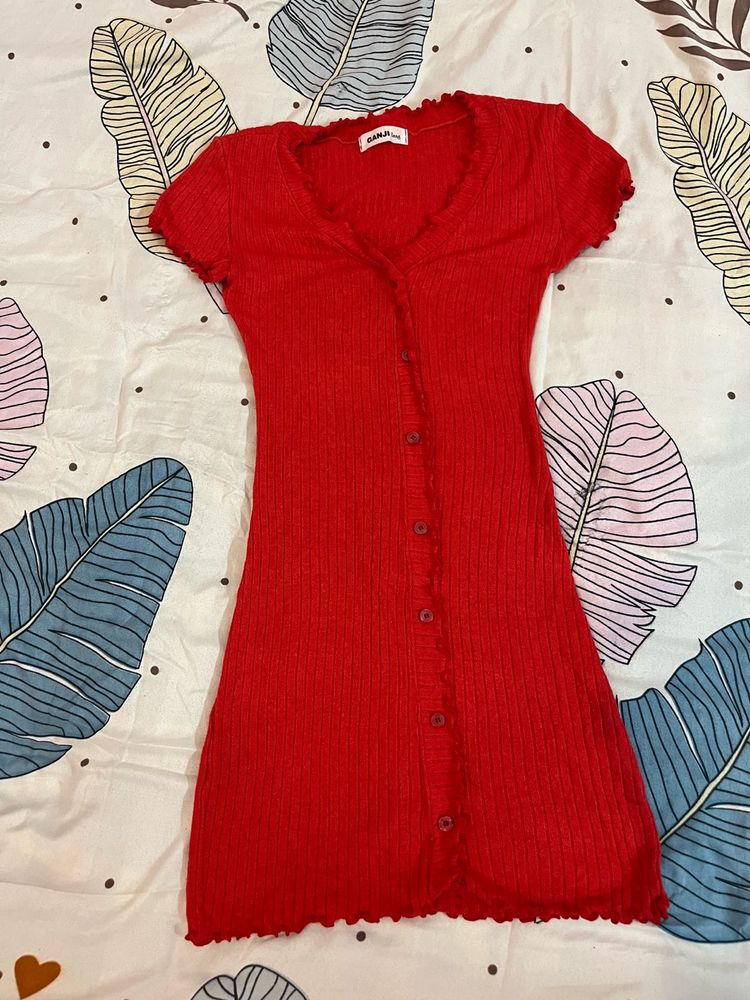 Red Stretchable Bodycon Dress