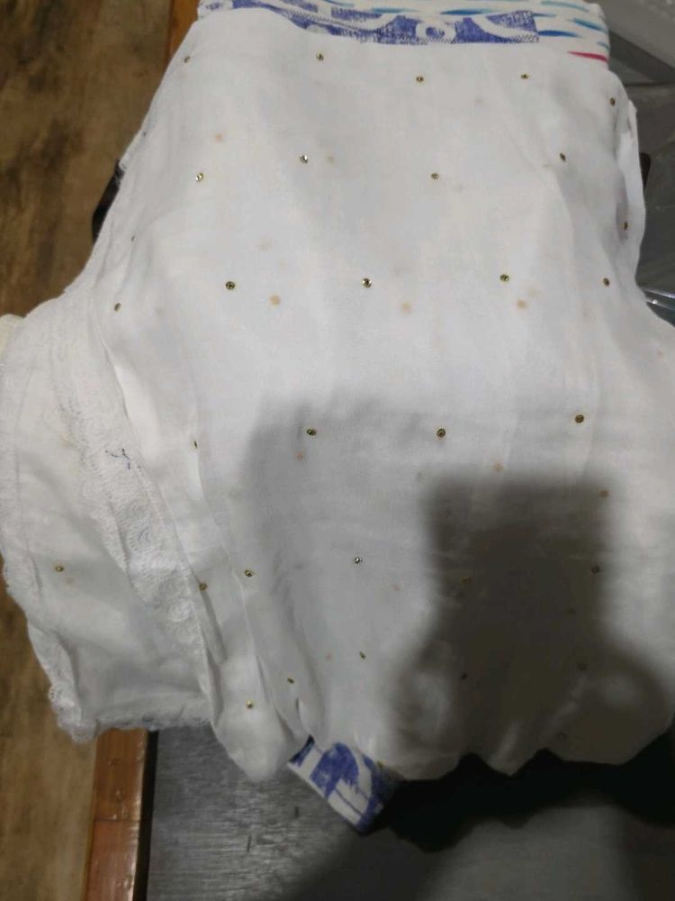 White Embellished Dupatta