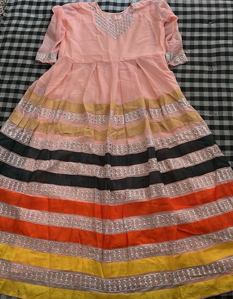 Striped Anarkali Gown Dress Unused Dres