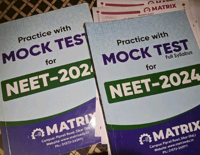 NEET mock test booklets and pw ranker testseries