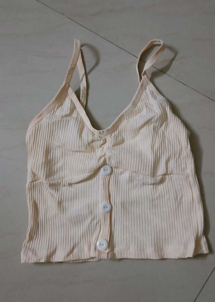 Cute Cream Crop Top