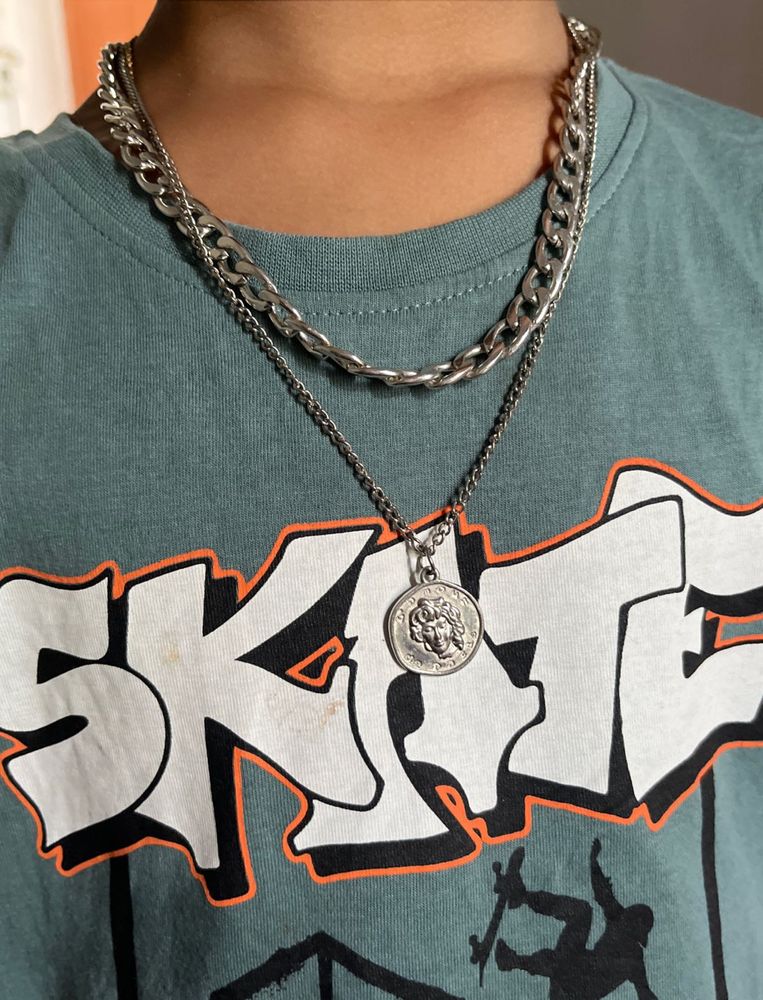 Layered Silver Chain Necklace