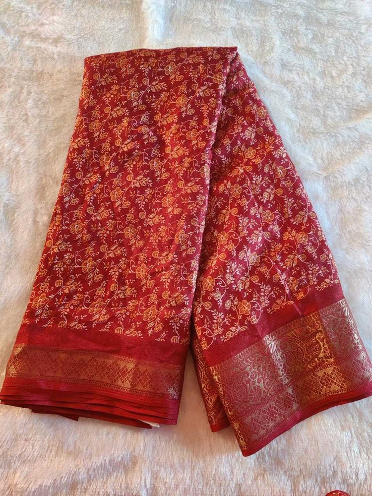 Elegant Red Floral Saree