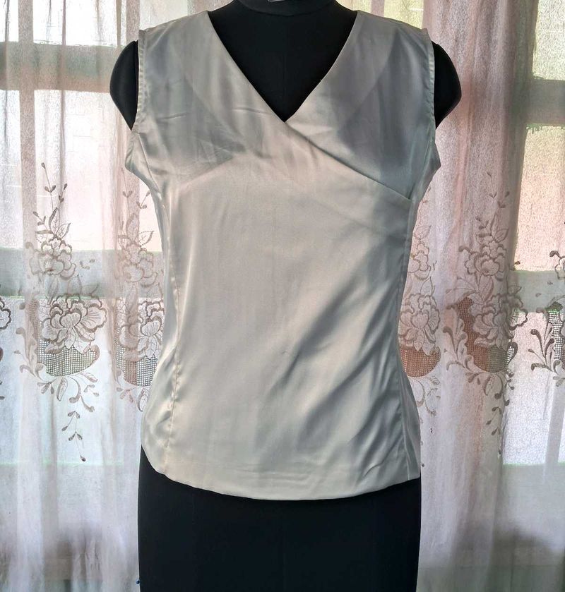 White Satin Top