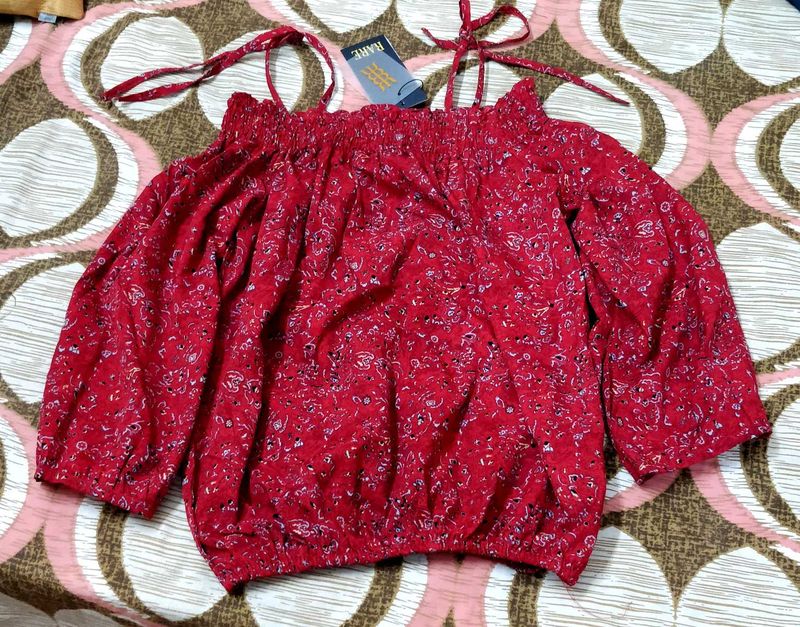 Rare Red Bardot Top