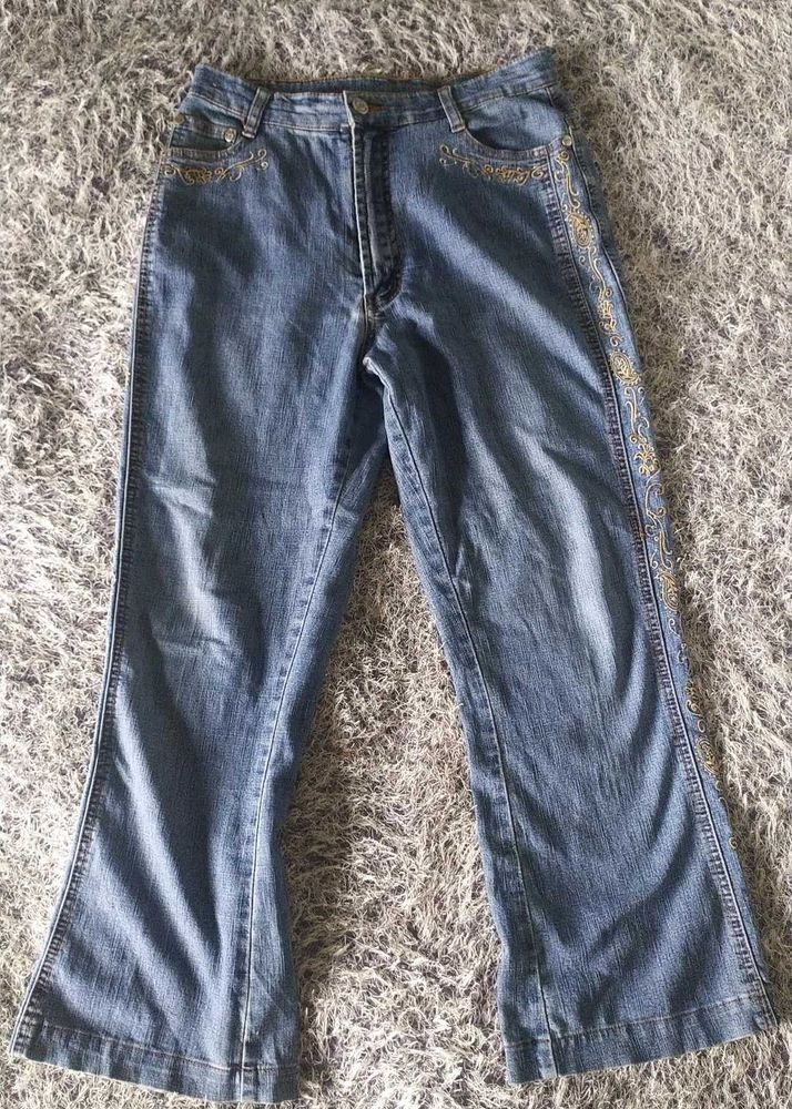 Embroidered Flare Jeans