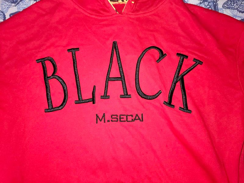 Red Graphic Print Hoodie