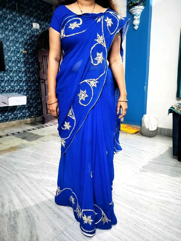 Elegant Blue saree with blouse