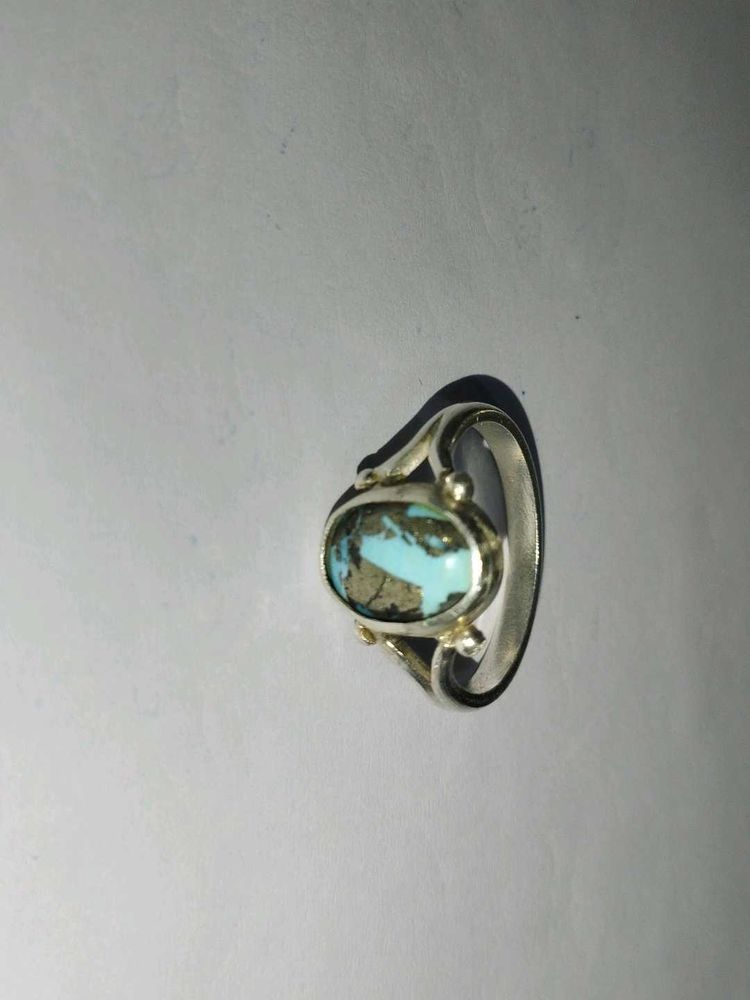 Natural Turquoise Stone Ring( Irani firoza)