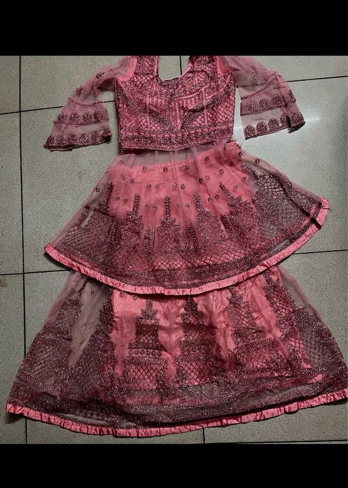 Pink Embellished Lehenga Choli Set