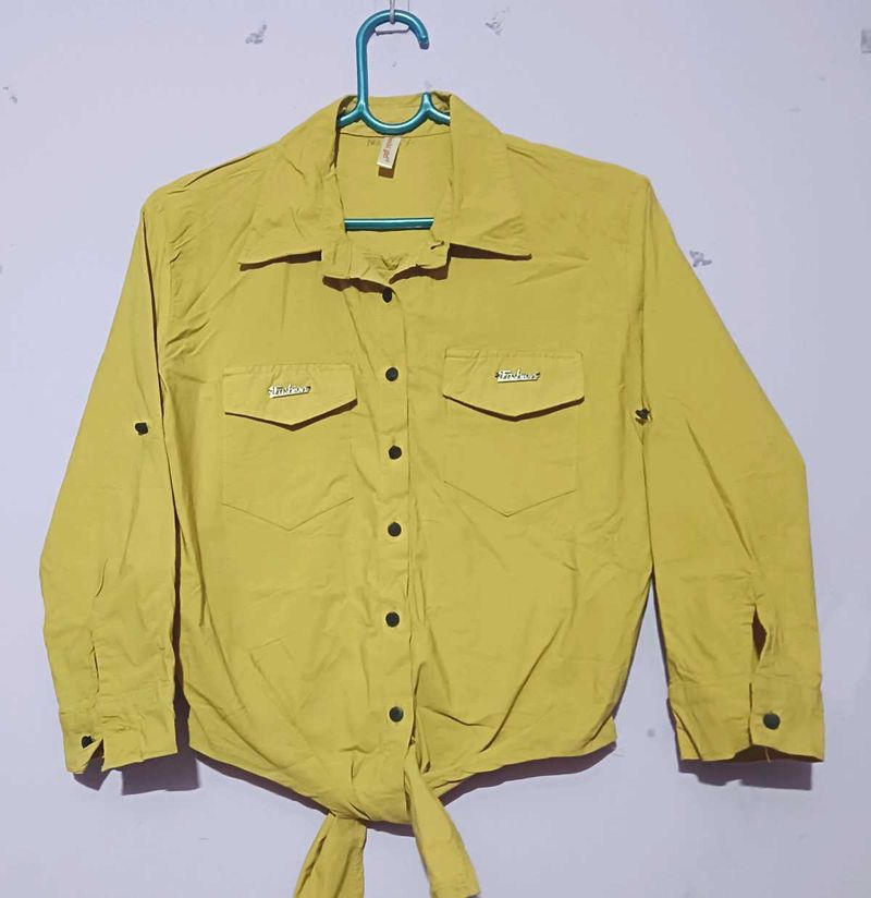 Yellow Tie-Front Shirt