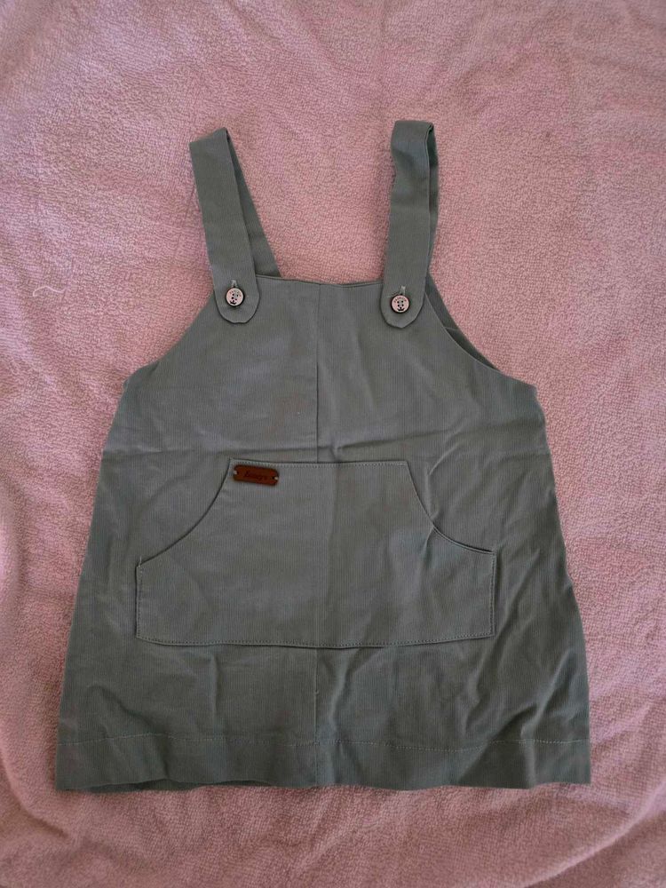 Sage Green Overall Dungaree Dress 6-9month