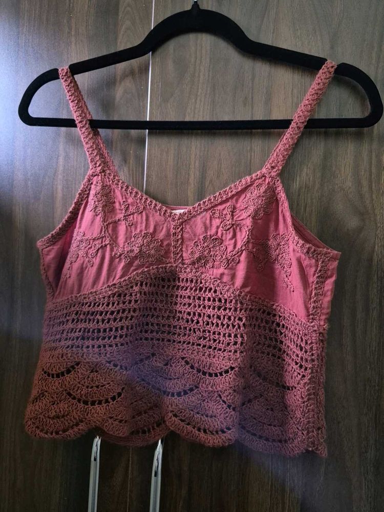 Crochet Detail Crop Top